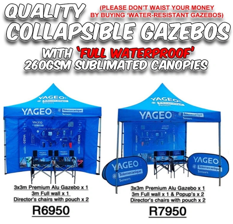 Quality branded gazebos made to order We are the largest branded gazebo factory in South Africa and supply direct