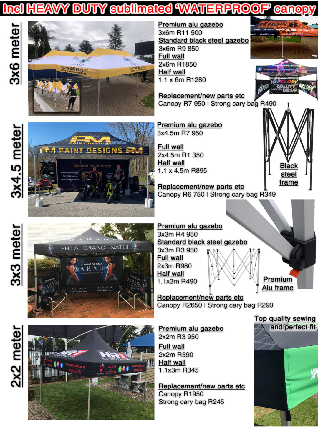 Quality branded gazebos made to order We are the largest branded gazebo factory in South Africa and supply direct